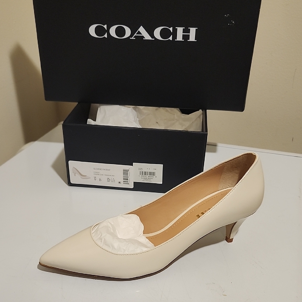 Coach Women's Elegant Cream Heels
